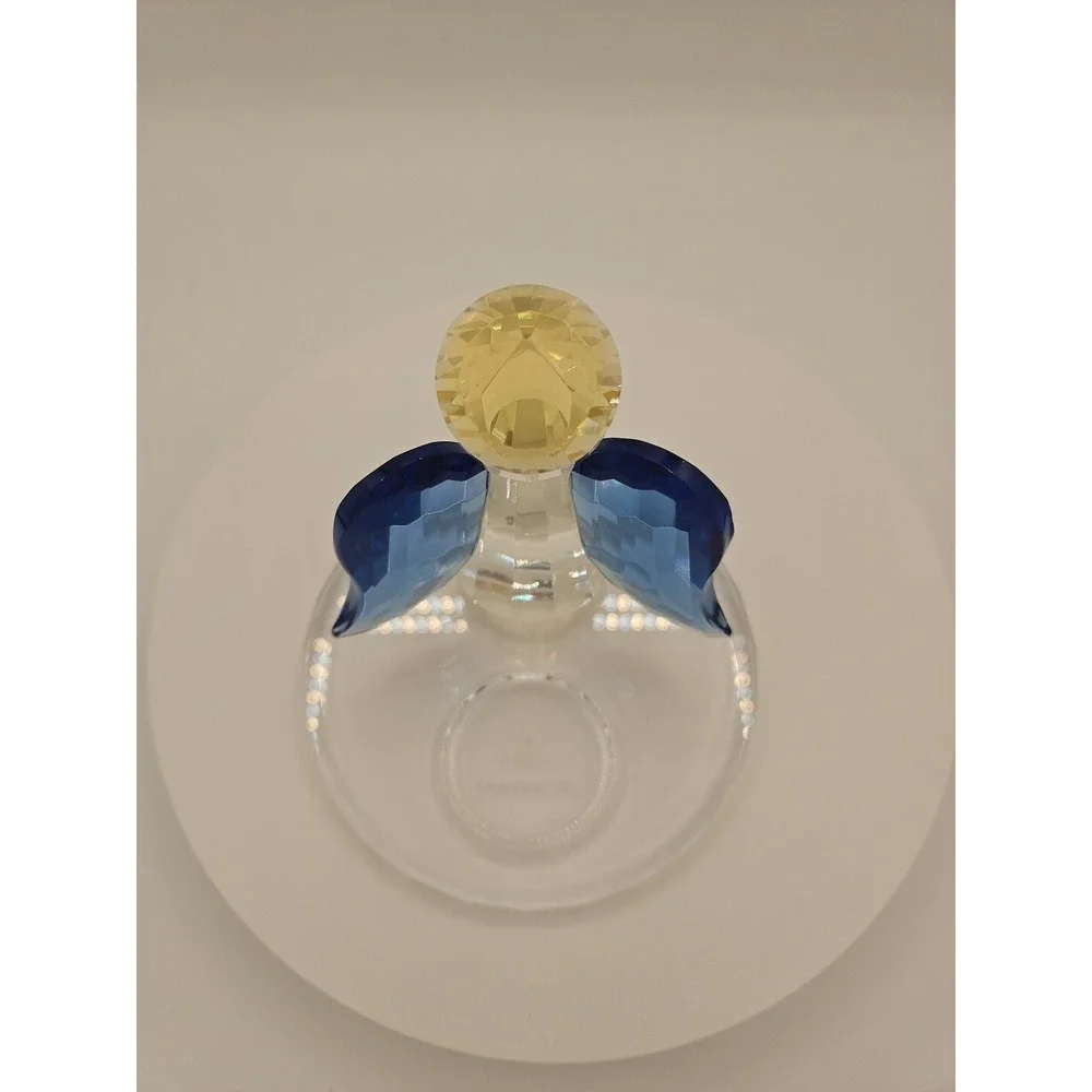 Vintage Beautiful‎ Partylite Blue Crystal Votive Angel Candle Holder 4 1/2